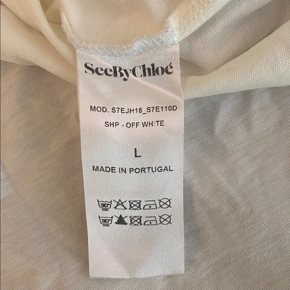 See By Chloe White Short Sleeve Tee - Picture 4 of 5